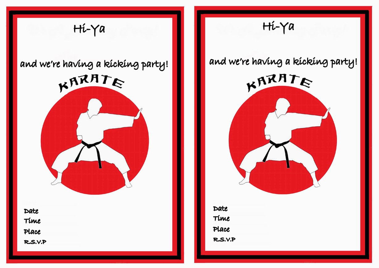 Karate Birthday Invitations â Birthday Printable
